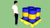 Industrial Series - Equipment - Container - Drum - Spill Containment Pallet w/ Drums