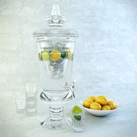 Carafe of lemonade glasses and a plate with lemon 3D Model