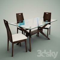 Magna 5-Piece Dining Set with Haline Chairs