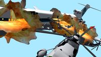 Helicopter Destroys a fully loaded Airplane