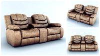 Sofa Ashley Revolution Burgundy 2 seats 3D Model