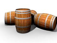 Wine Wooden Barrel 3D Model