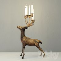 Oversize Brass Deer Candle Holder