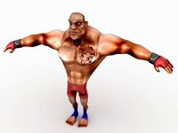 Cartoon MMA fighter 3D Model