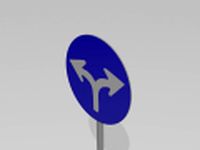 Turn left or right sign 3D Model