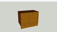 WIDE FRAME OAK KITCHEN RANGE - DOUBLE CUPBOARD