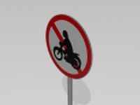 Motorcycles prohibited 3D Model