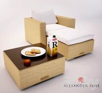 Set of garden furniture (chair, ottoman, table) + breakfast