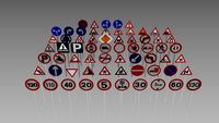 Road sign pack 3D Model