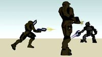 Master Chief and Nicole vs Brute with energy sowrd