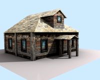 Low poly old house 3D Model