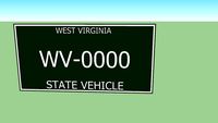 West Virginia State Owned Vehicle License Plate