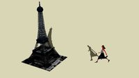 Girl Near Eiffel Tower
