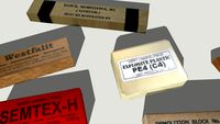 Real plastic explosive demo charges