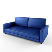 Blue leather sofa 3D Model