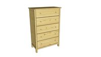 Natur chest of drawers - 5 big drawers, Gazel
