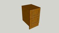WIDE FRAME OAK KITCHEN RANGE - 2 PAN DRAWER