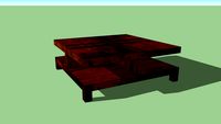 Table basse bois et chiffons