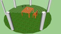 table de jardin couverte