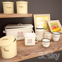 Cookware Set Westwing (series ROMANTIC ATMOSPHERE) + 2x paintings in the style of Provence
