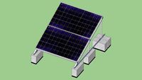 Solar installation on rooftop : 2 lying panels for flat roof
