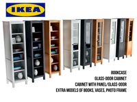 IKEA HEMNES Bookcase and Glass-door Cabinet 3D Model