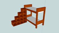 Bunkbed and bookcase for kids