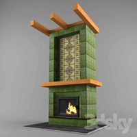 fireplace with tiles