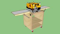 Flip-top Planer Cart with infeed/outfeed tables