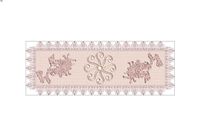 Table runner, pink linen & lace