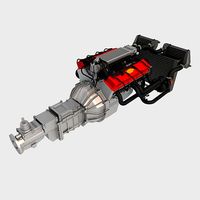 V8 Chevrolet Turbo engine 3D Model