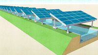 農業用水水路上での太陽光発電設備