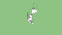 spiral saircase w/ railing