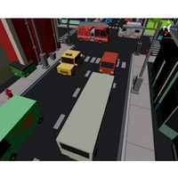 Simple Town and Cars 3D Model