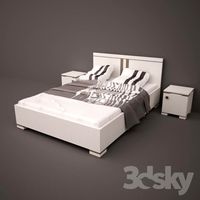 Bed with bedside tables