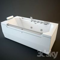 Massage bathtub with leather headrest