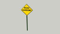 Road Narrows Sign