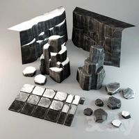 A set of rocks, stones and slabs
