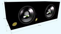 Caixa de som automotivo 2x 12 dutada