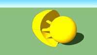 3d twin moons (with shadow)