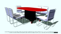 TABLE DINING ROLLING YOU CHOOSE CUSHIONS COLOR RED TOP BY JOHN A WEICK RA