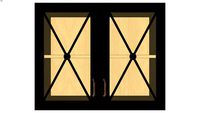 Wall Double Door 27Hx15D with Classic Mullion Antiquity Glass Insert