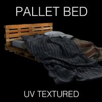 Pallet bed for bedroom interior