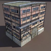 Old Factory Low Poly 3d Building