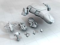 Low Poly SCi-FI Military Units Set
