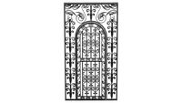 Puerta Rustica con marco decorativo forja 001
