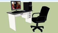office table with swivel chair and computer