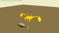 Crabby get a fish by John