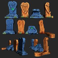 Low Poly Gravestone 4