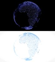 3d abstract planet earth map dotted style